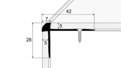 Schodov profil C29 STRIEBRO 2,7m robovac (5mm)